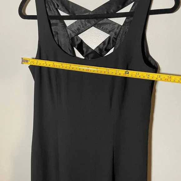 Laundry by Shelli Segal Black Maxi Dress Criss‎ Cross Back Formal Gown 10 - Picture 7 of 8